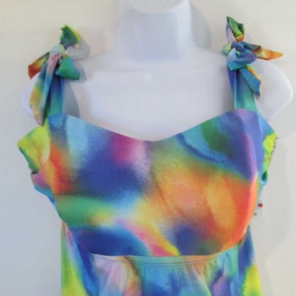 BECCA ETC Plus Size Tankini Water Color Print NWT Sz 1X - Picture 5 of 11